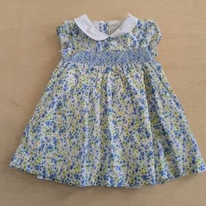 Janie and Jack Baby Girl Floral Dress 6–12 Months | Smocked Cotton Outfit